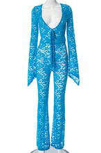 Load image into Gallery viewer, Love Lace Cerulean Flare Jumpsuit
